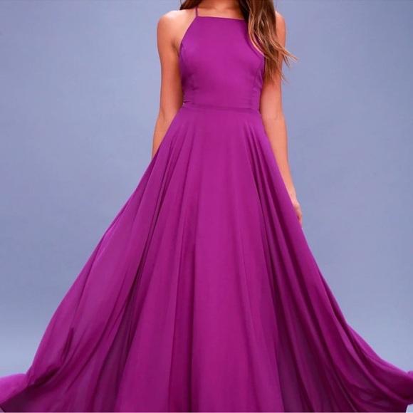 Lulus Dresses & Skirts - ❤️ Lulus Mythical Kind of Love Magenta Chiffon Maxi Gown